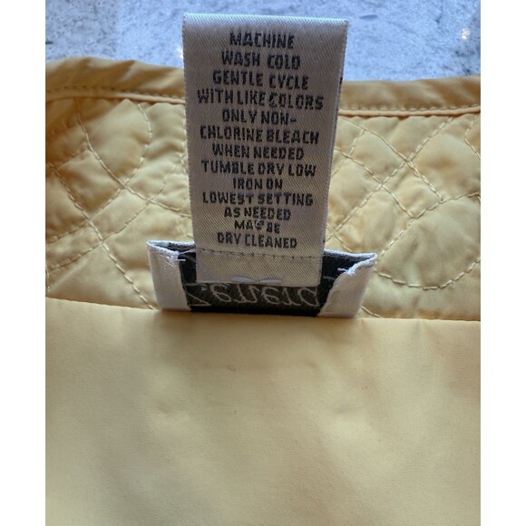 Chicos Zenergy Quilted Vest Womens XL Yellow Kathryn Floral Zip Pockets Lined - Picture 4 of 7